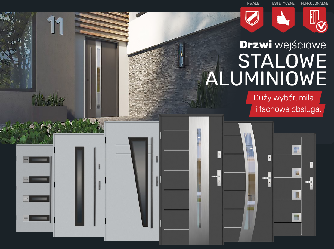 Drzwi zewnętrzne stalowe i aluminiowe